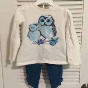 Gymboree 2t Owl top with 18-24 month pants